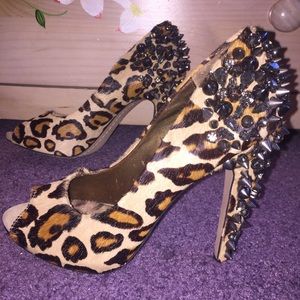 Sam Edelman Lorissa peep toe real fur heel 6